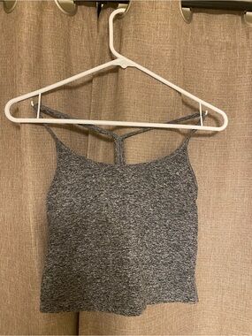 Beyond Yoga Gray Heather Tank Top with Strappy Back
